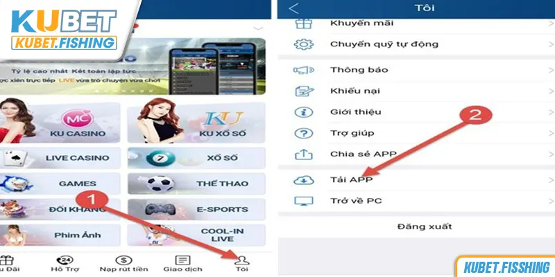 Tải app Kubet trên hệ điều hành IOS